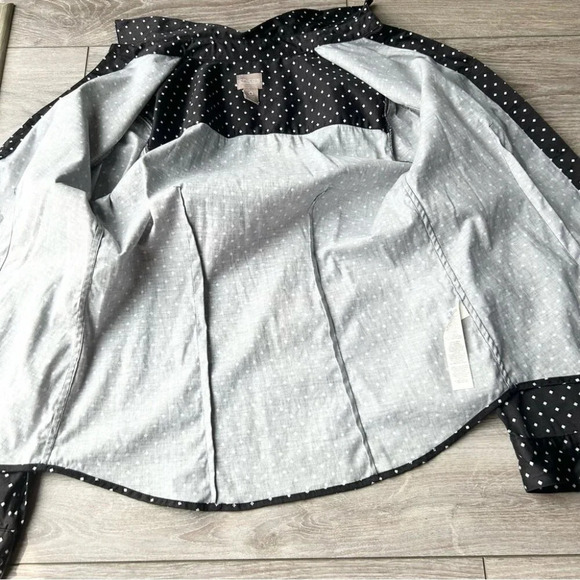 Chico’s Black Polka Dots Stretch Button Down Shirt - Picture 11 of 13